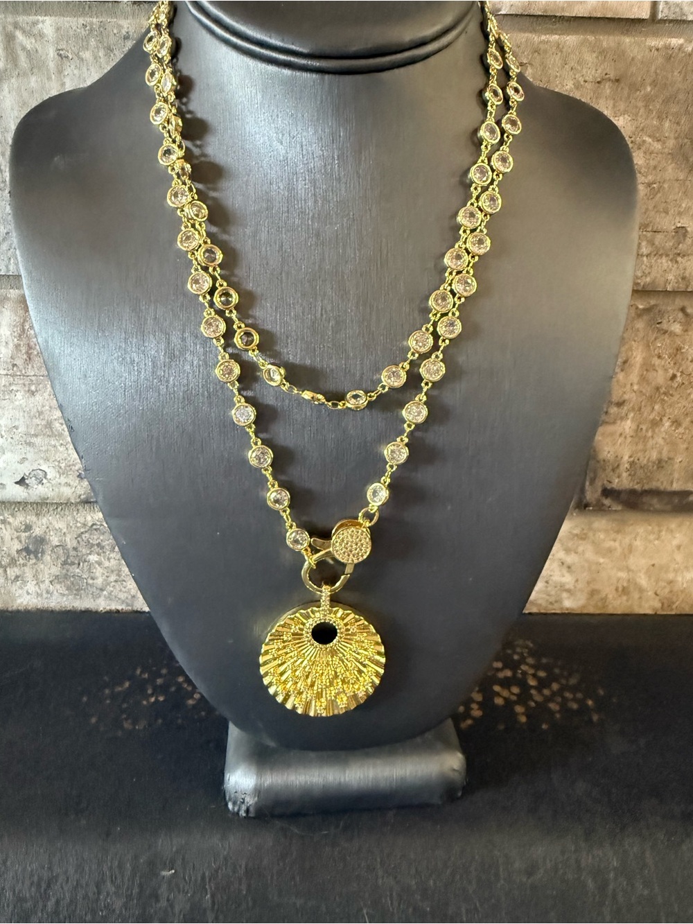 Freida Rothman 36 inch Necklace with Sunburst Pendant